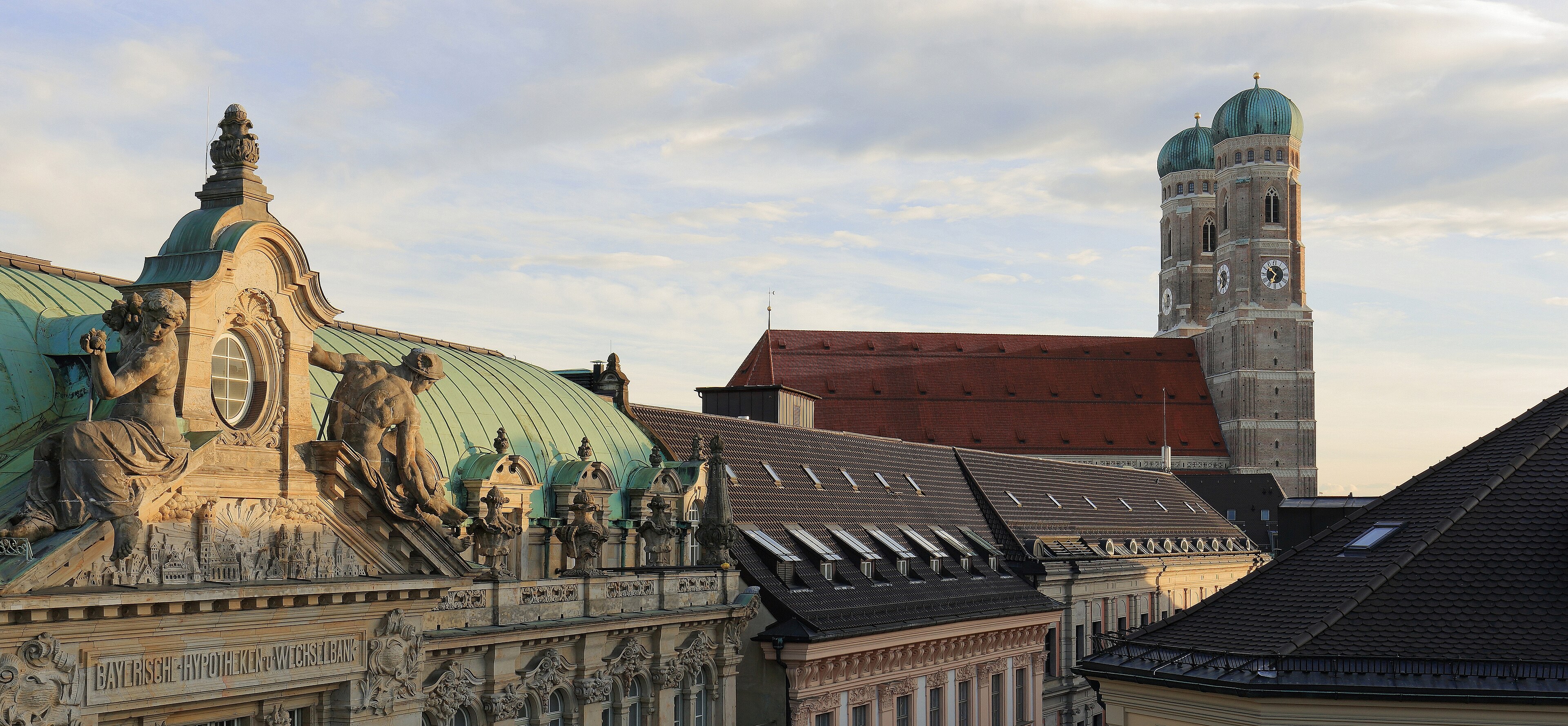 Frauenkirche in Munich, the two brick towers with onion domes